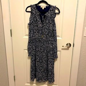 Michael Kors cold shoulder midi dress, georgette material, size - small
